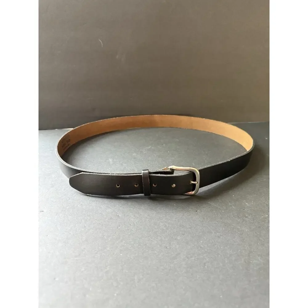 Mens Oil Tan Top Grade Leather Belt Black Size 40 Casual Workwear Career Office